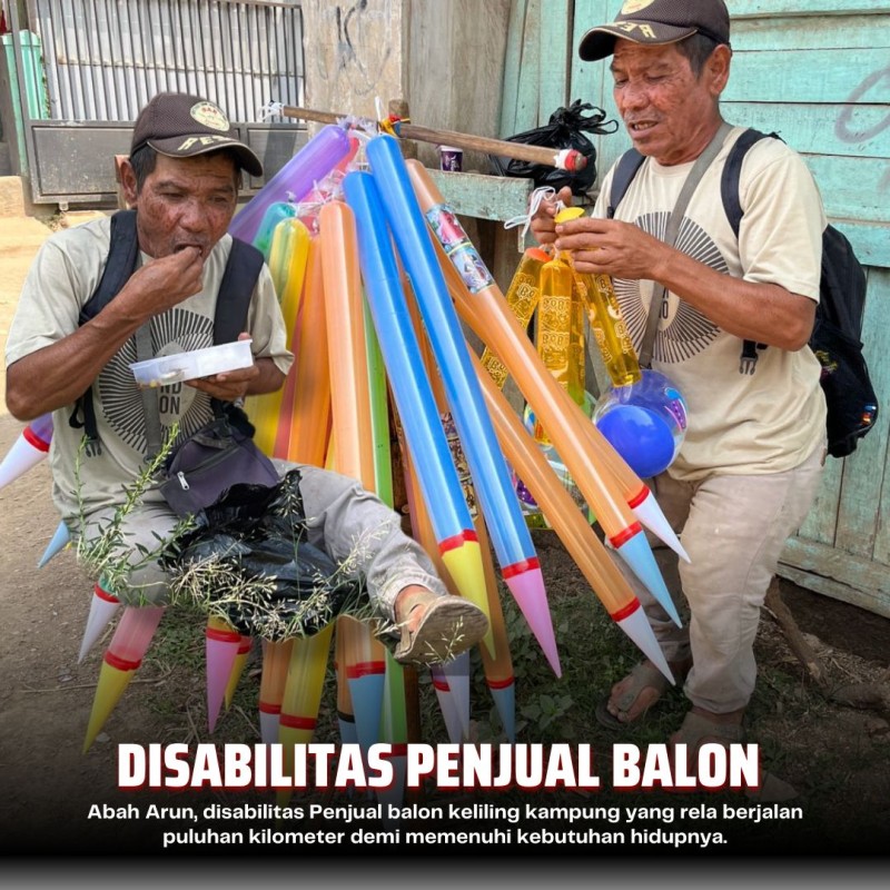 Bantu Wujudkan Mimpi Abah Arun Disabilitas Penjual Balon Memiliki Warung Kelontong